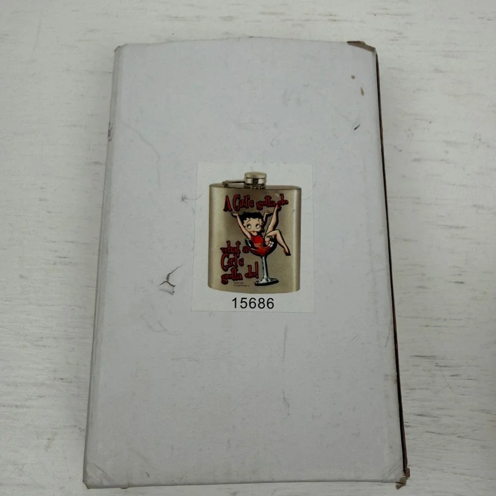 Spoontiques Betty Boop Stainless Steel Hip Flask with Funnel NEW